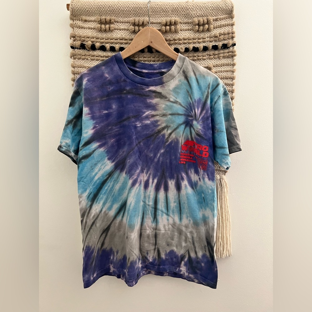 Travis Scott Cactus Jack Merch Astro World Tee Tie-Dye Graphic T-Shirt